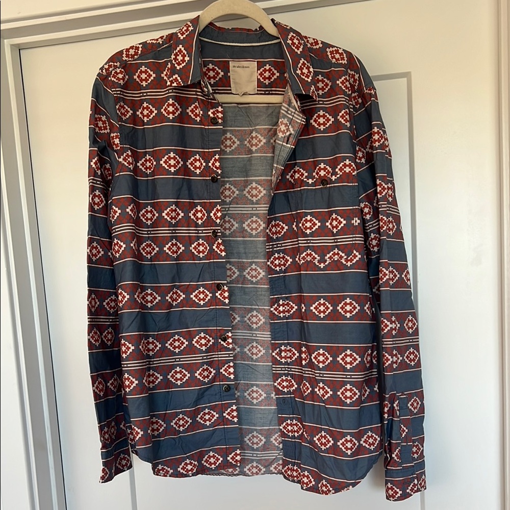 Life After Denim Men's Navajo Patterned Jacket - Red and Gray